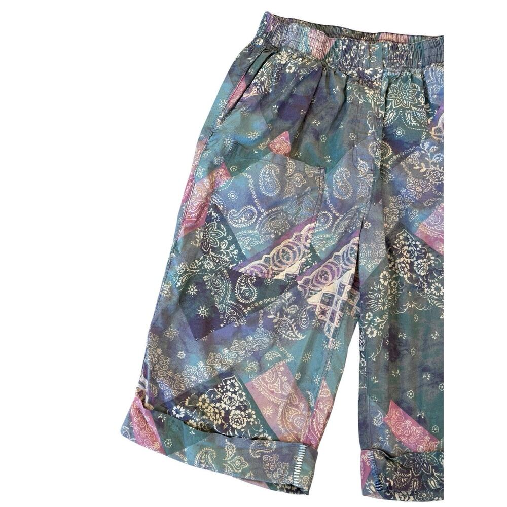 Free People Intimately Bedside Babe Bermuda Shorts Printed Cotton Paisley XS - Picture 3 of 15